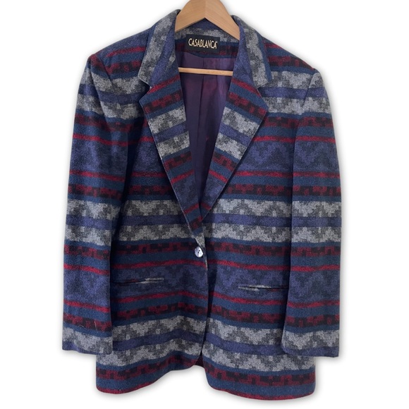 90’s Vintage Wool Western Women's Blazer by Casablanca - Picture 1 of 10